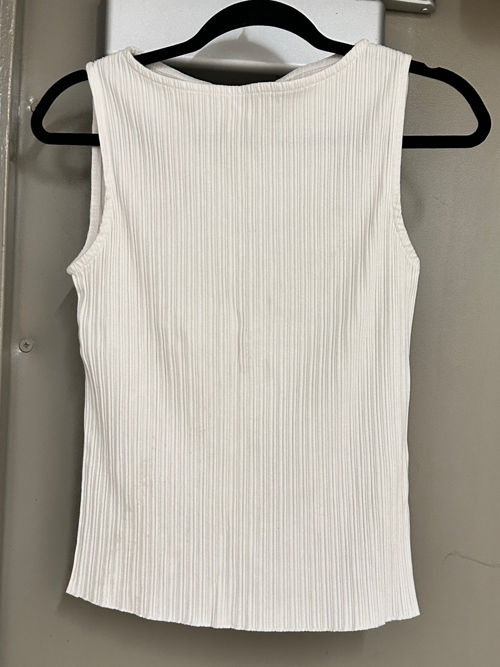 Madewell Ribbed Sleeveless boat neck Tank Top - White
